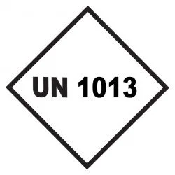 Farligt gods-etiketter, UN1013, Koldioxid, 100x100 mm, 250 st etiketter/rulle