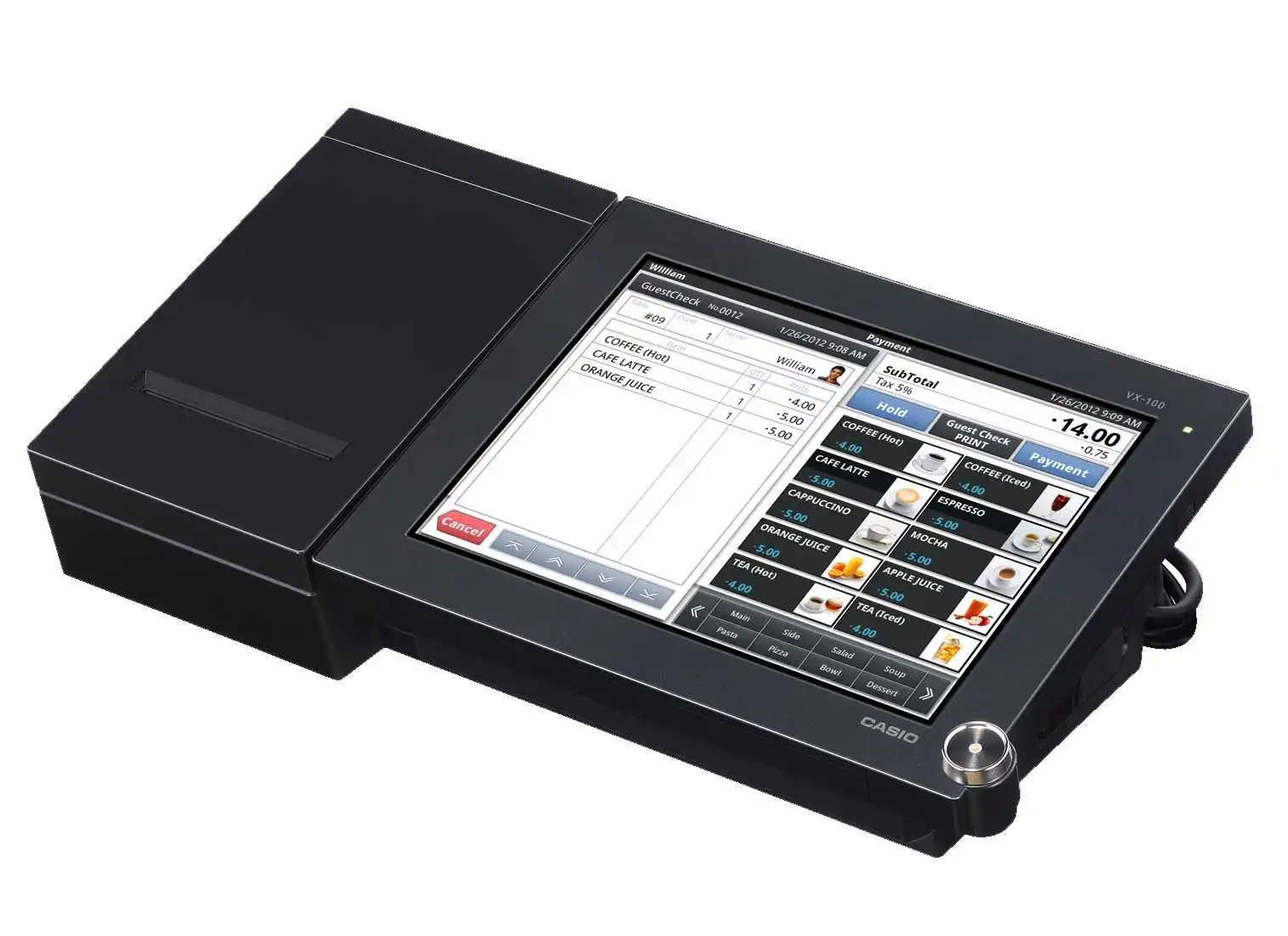 Kassaregister, Android-baserat, Kunddisplay, Kvittoskrivare, Casio V-R100