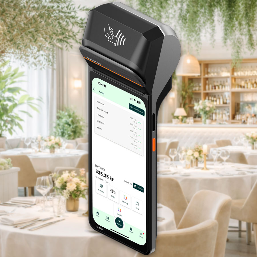 Sunmi V3H, handhållen kassa & kortläsare för Enklakassan