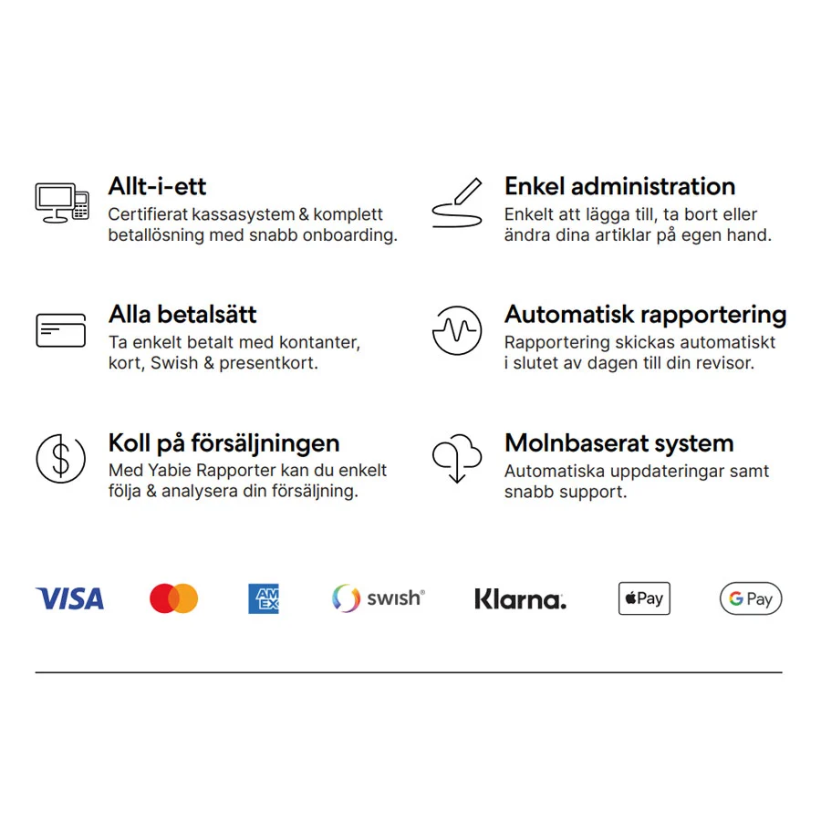 Yabie restaurangkassa, Restauranglösning – Komplett