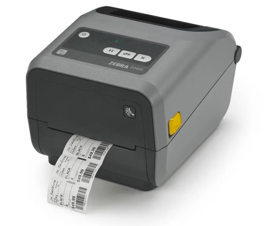 Etikettskrivare, för färgbandspatroner, USB, Bluetooth, LAN, WiFi, TT, Zebra ZD420c