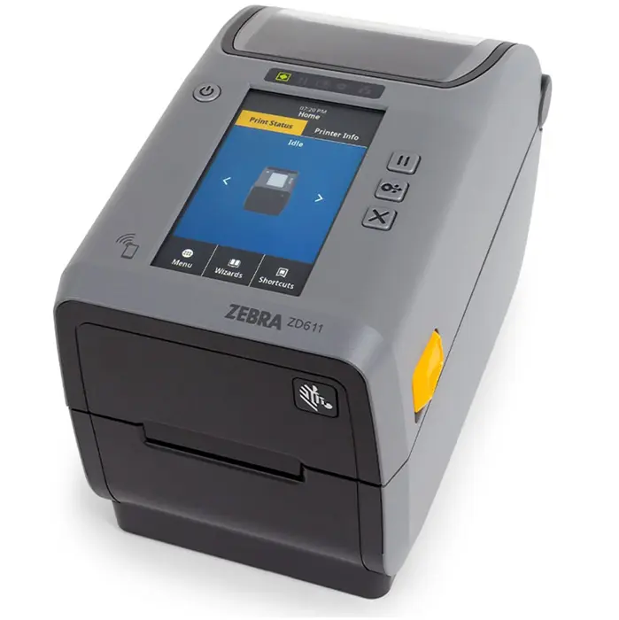 Etikettskrivare med display, DT, TT, USB, RS232, LAN, Bluetooth, WiFi, Zebra ZD611t