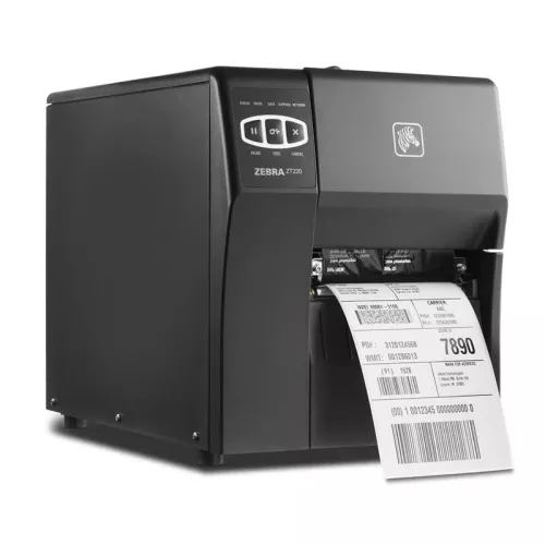 Etikettskrivare, TT (färgband), USB, RS232, LAN (ethernet), Zebra ZT220t