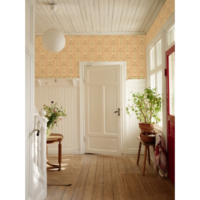 Tapet Nergården/ Röd-Gul