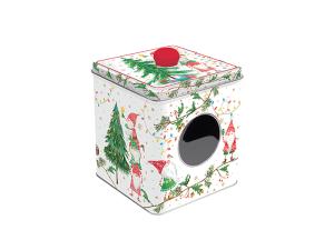 Kakburk med knopp/ Jul/ Fönster/ Plåtburk