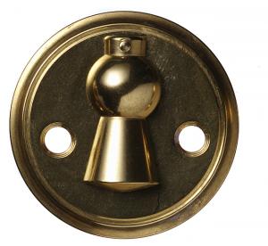 Låsbeslag, mässing, nyckelskylt med kläpp