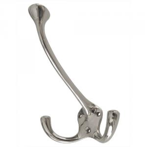 Hattkrok/ klädkrok , förnicklad mässing/ Krok