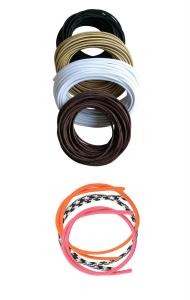 Tygklädd elkabel rund/ Vit/ Jordad.