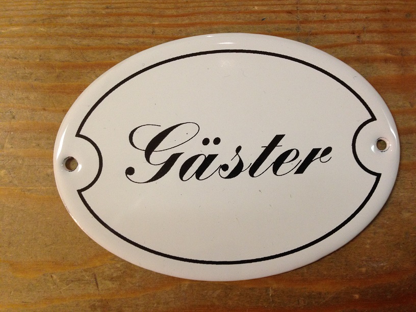 Emaljskylt Gäster