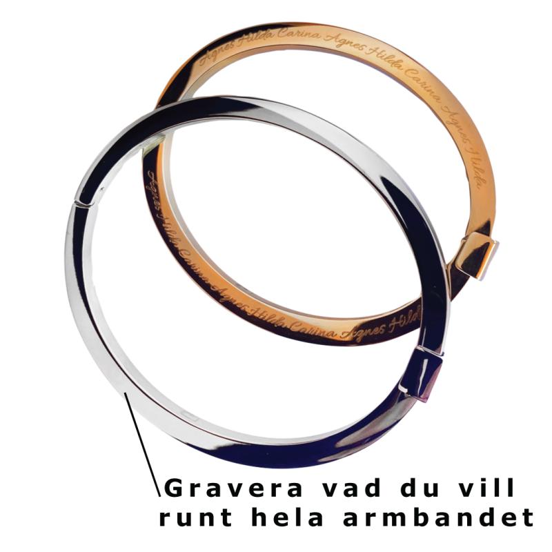 Stelt armband med personlig Gravyr - 2 storlekar