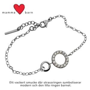 "Mamma Barn", armband med strass, 1-4 barn