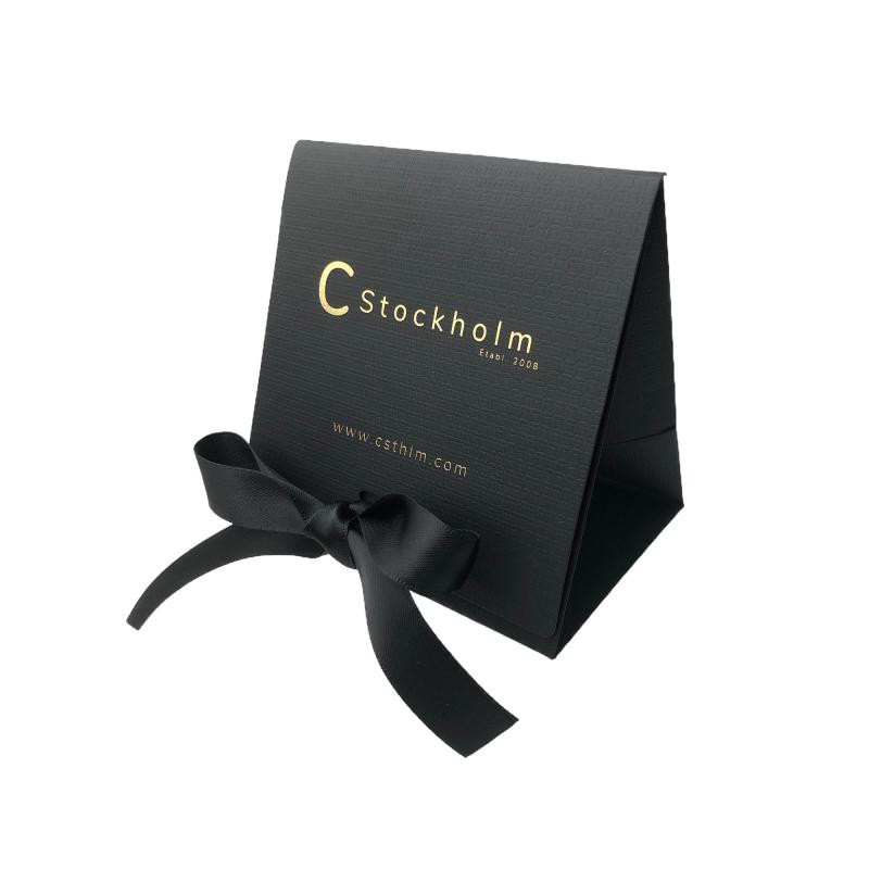 Presentpåse med silkespapper, svart/guld