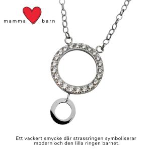 "Mamma Barn" halsband med strass, 1-4 barn