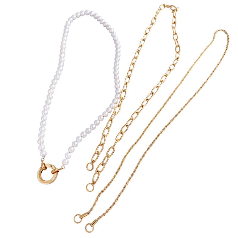 3 i 1 - Pärlhalsband trippelkedja - 3 st halsband