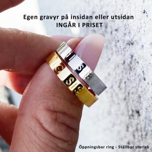 Slät ring inkl. Egen Gravyr - Ställbar Storlek