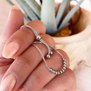 Armband mini bollar, stål / guld