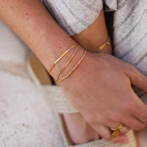Armband mini bollar, stål / guld