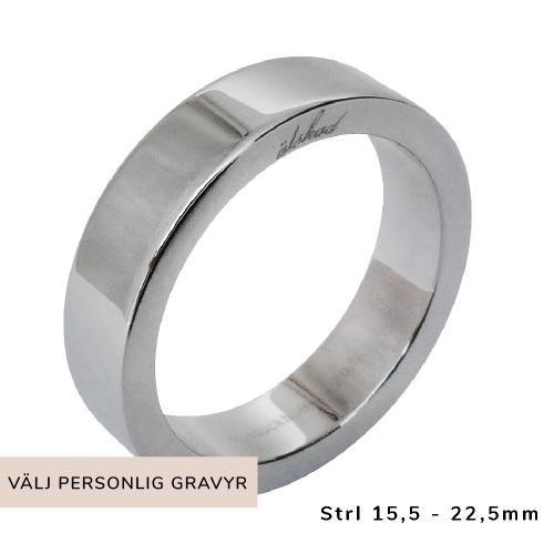 6mm slät ring, stål/guld/rosé