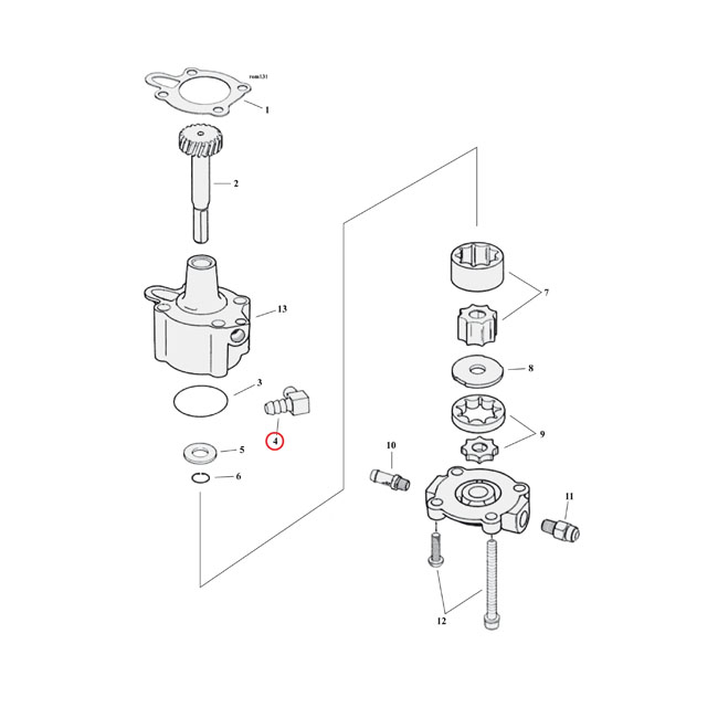 Oil line fitting, 90 degree