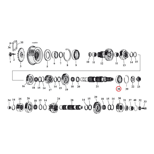 Ball bearing, mainshaft transmission