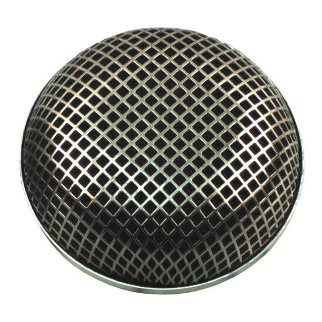 Breather style air cleaner assembly, round. Chrome