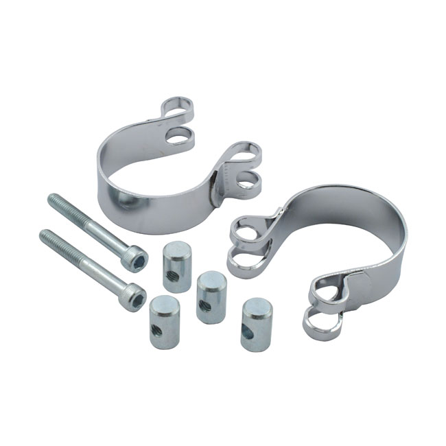 XL Sportster header clamps. Chrome