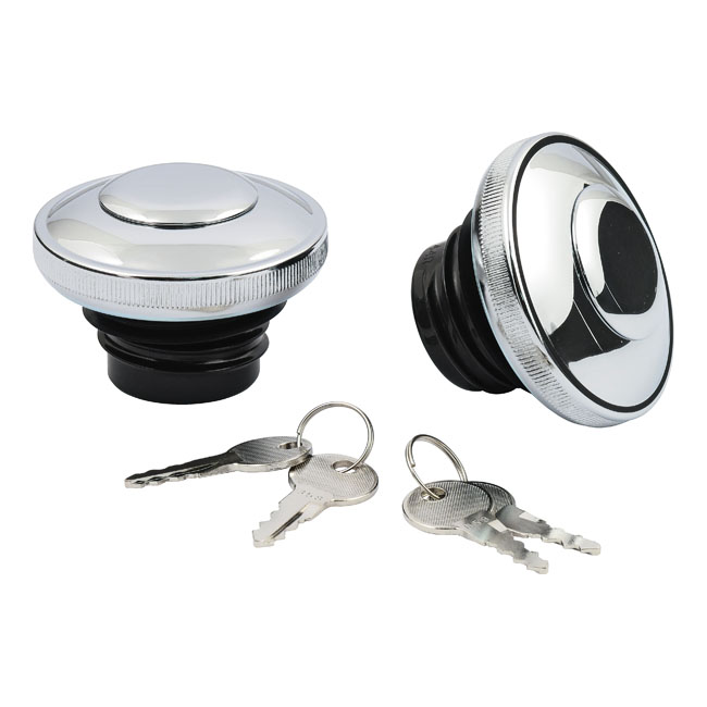 Gas cap set med lock, chrome