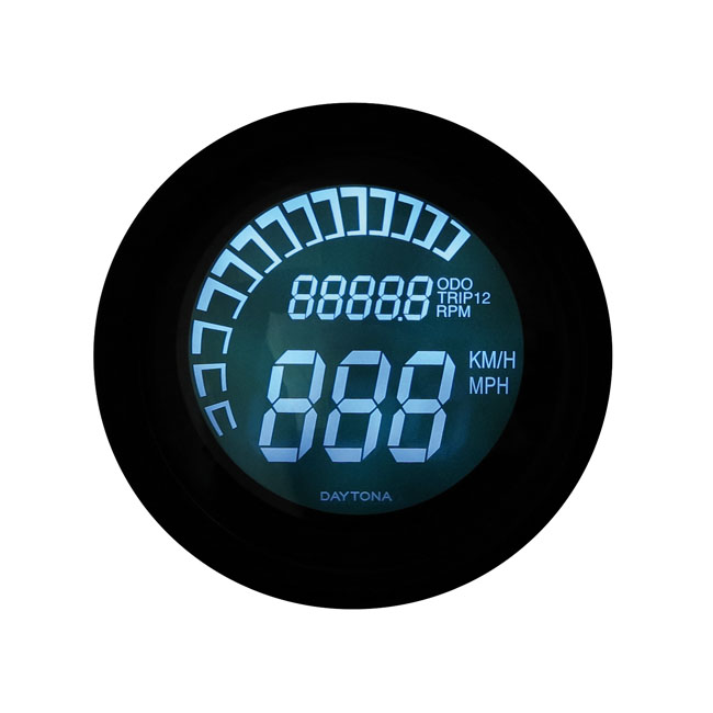 Velona digital 60mm speedometer/tachometer (ECE), black