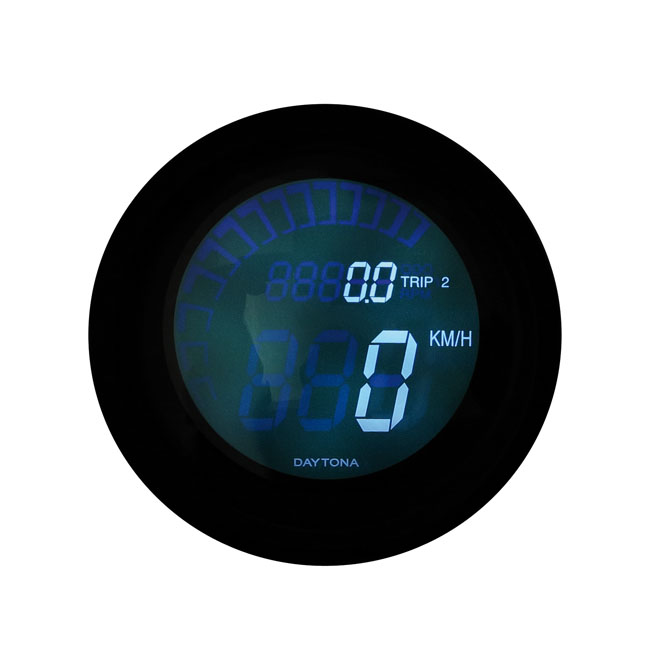 Velona digital 60mm speedometer/tachometer (ECE), black