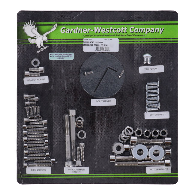 GW MOTOR SCREW SET, POLISHED SS ALLEN