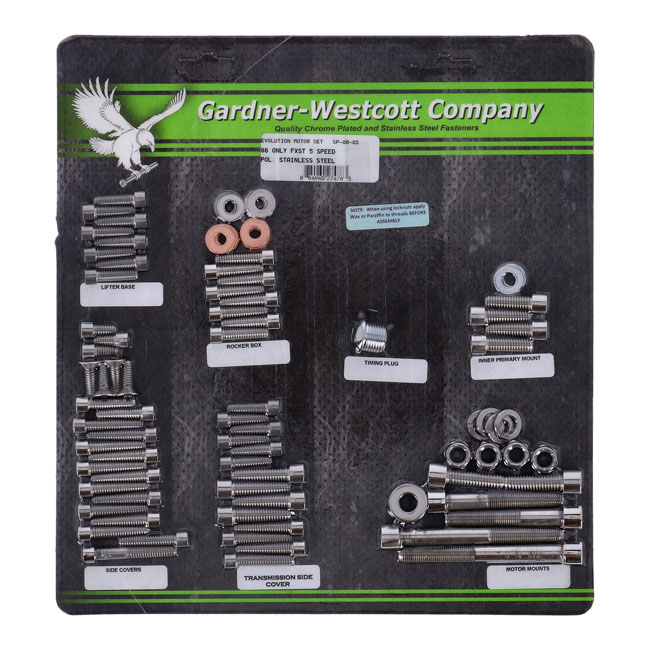 GW MOTOR SCREW SET, POLISHED SS ALLEN