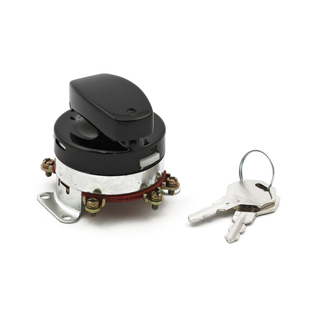 FL style ignition switch, 'electronic'. Flat key. Black