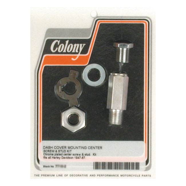 Colony, dash screw & nut kit. Chrome