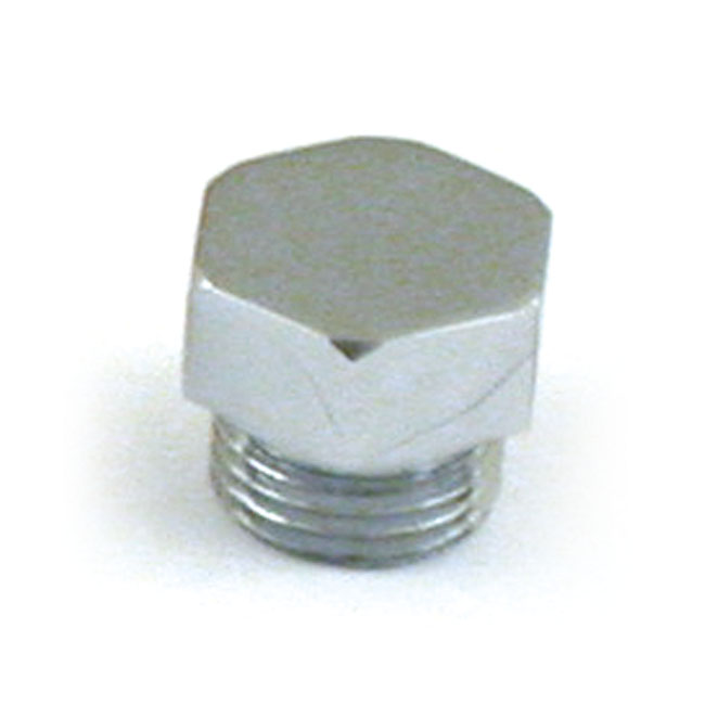 Colony, timing/drain plug. Hex head. Chrome
