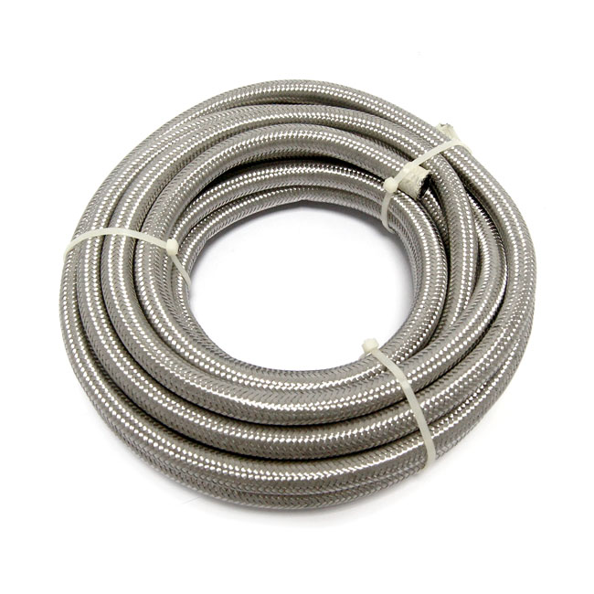 Braided hose 3/8" (9,5mm). Stainless clear