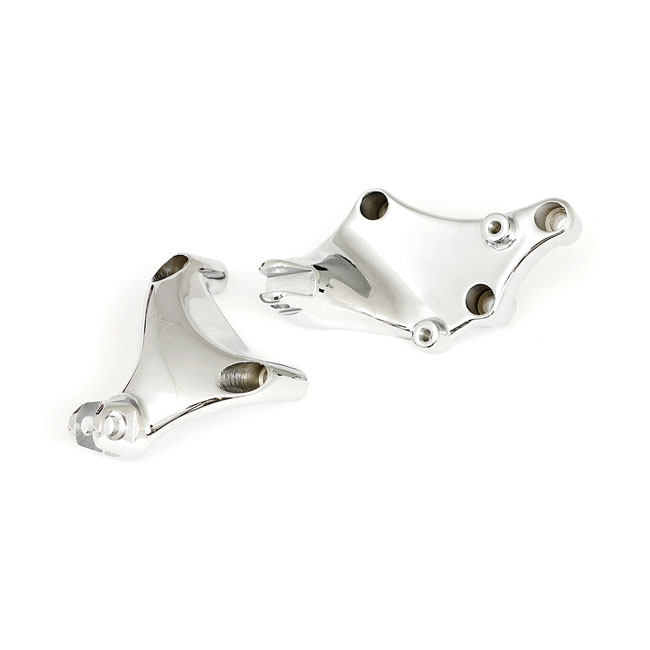 Passenger footpeg mount bracket set. Chrome