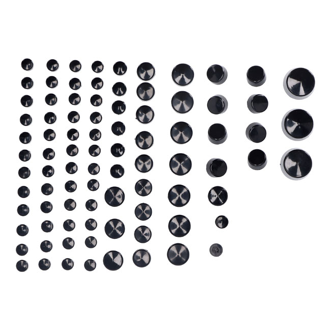 Smoothtopps, push-on cover set (87pc). Black