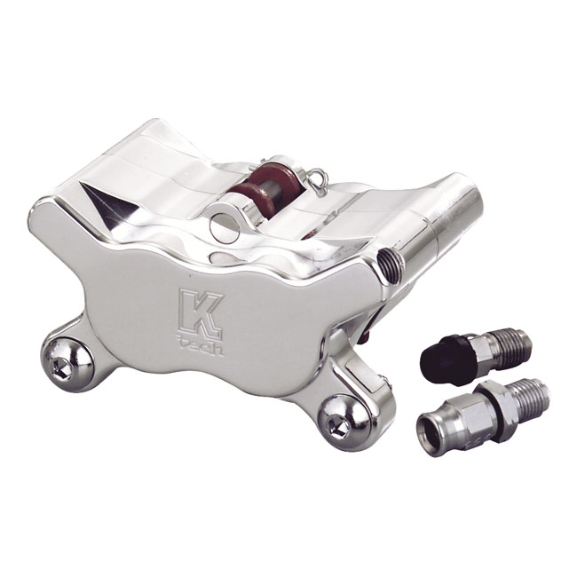 K-Tech 4-piston brake caliper. Polished