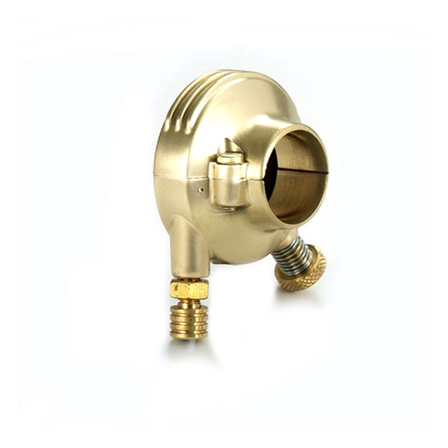 K-Tech DeLuxe external throttle housing. Satin brass