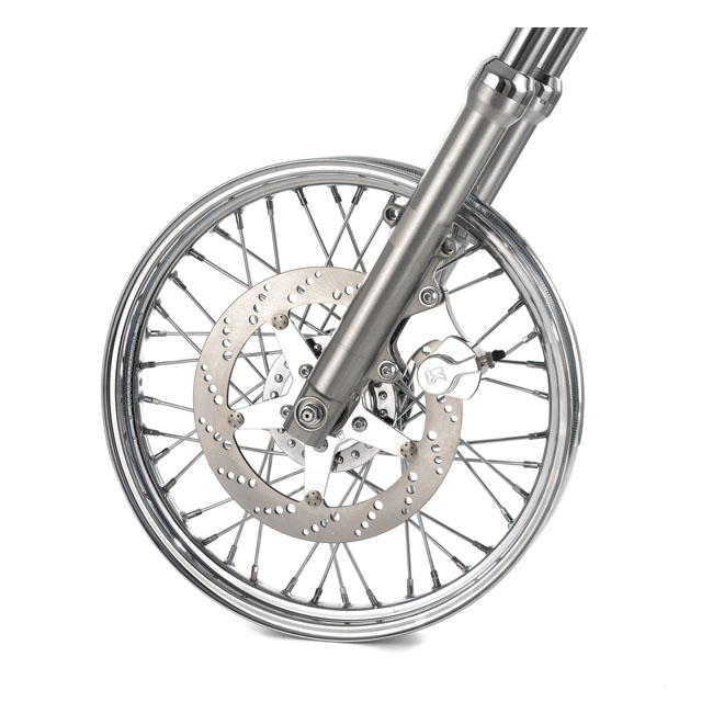 K-Tech 2-piston caliper mounting bracket left. Polished