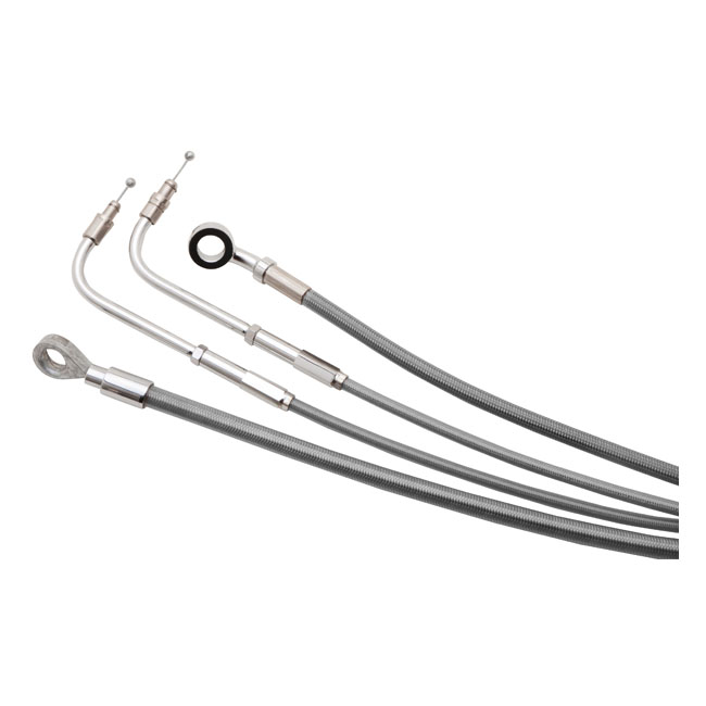 Burly, Apehanger Cable/Line Kit. 14", stainless