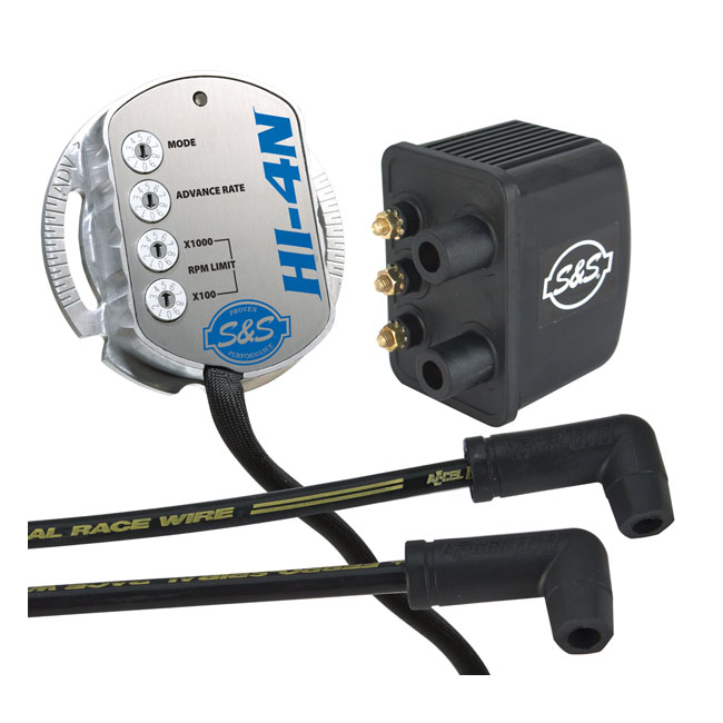 S&S, HI-4N ignition module, coil & spark plug wire kit
