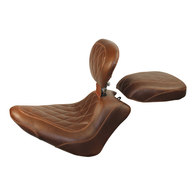 Mustang, Wide Tripper solo seat. With rider backrest