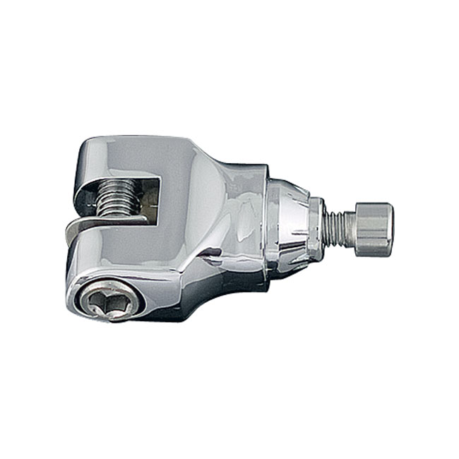 Kuryakyn, replacement serrated footpeg clevis. Chrome
