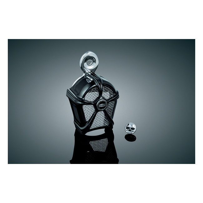 Kuryakyn, Mach 2 horn cover. Black/chrome mesh insert