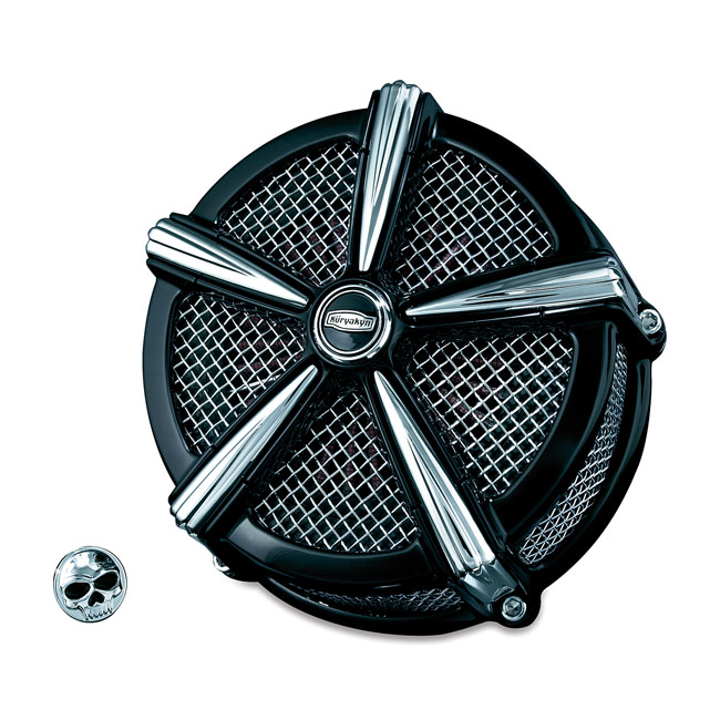 Kuryakyn, Hi-Five Mach 2 air cleaner, no hardware. Black/Chr
