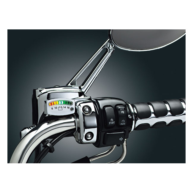 KURYAKYN LED BATTERY GAUGE CHROME