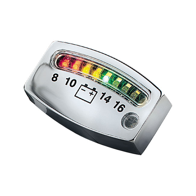 KURYAKYN LED BATTERY GAUGE CHROME