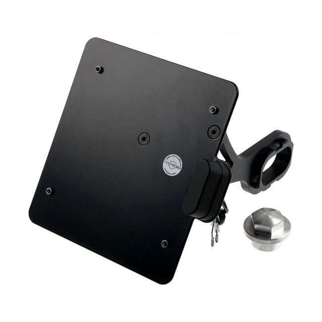 Cult-Werk, side mount license plate bracket, black. Germany