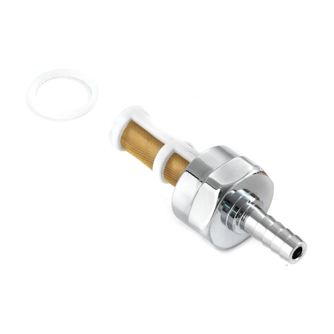 K-Tech mässing M22x1 custom bensinslang koppling krom